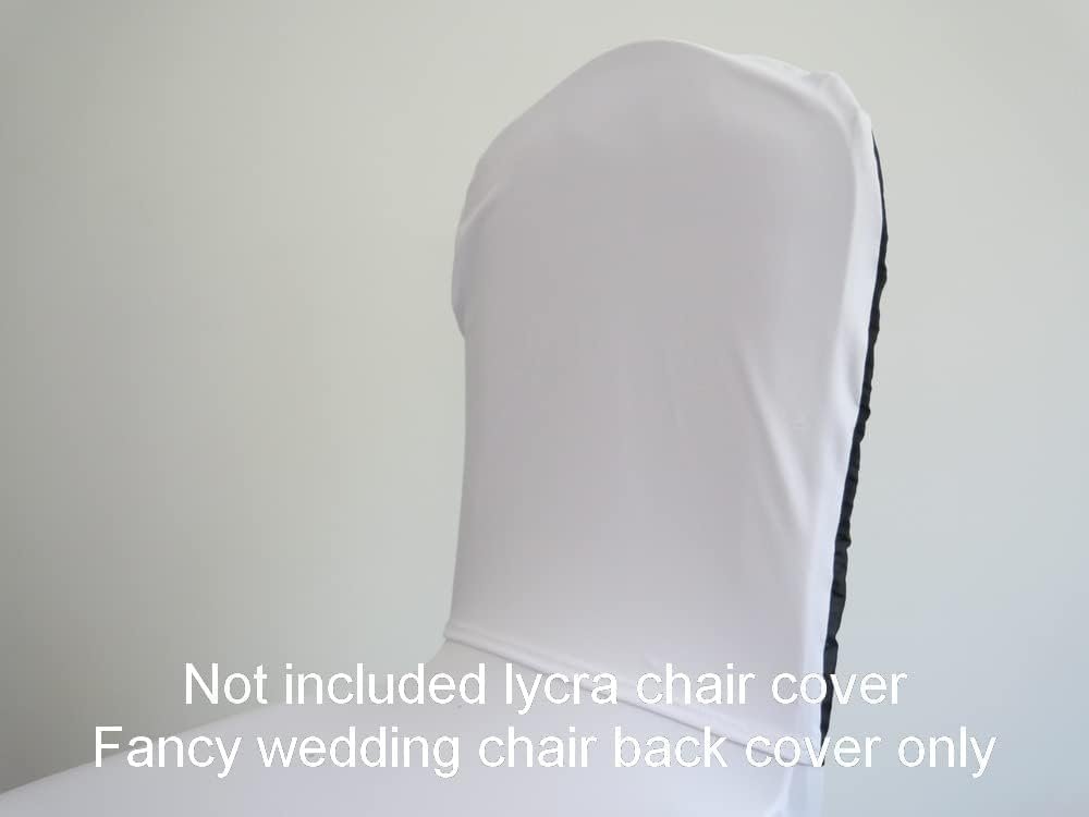 YHC#160 Wedding Chair Covers Party Birthday Mr and Mrs for Bride and Groom - Chic Elegant Fantastic Back Suit for Wedding Party Birthday Events Décor (Fitted for Round and Square Top Back) - Image 6