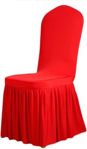 SoulFeel 1 x Long Stretch Spandex Dining Chair Cover Protectors, Super Fit Banquet Chair Seat Slipcovers for Hotel and Wedding Ceremony, Removable & Washable (Red)