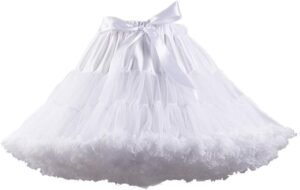 Women’s Elastic Waist Chiffon Petticoat Puffy Tutu Tulle Skirt Princess Ballet Dance Pettiskirts Underskirt