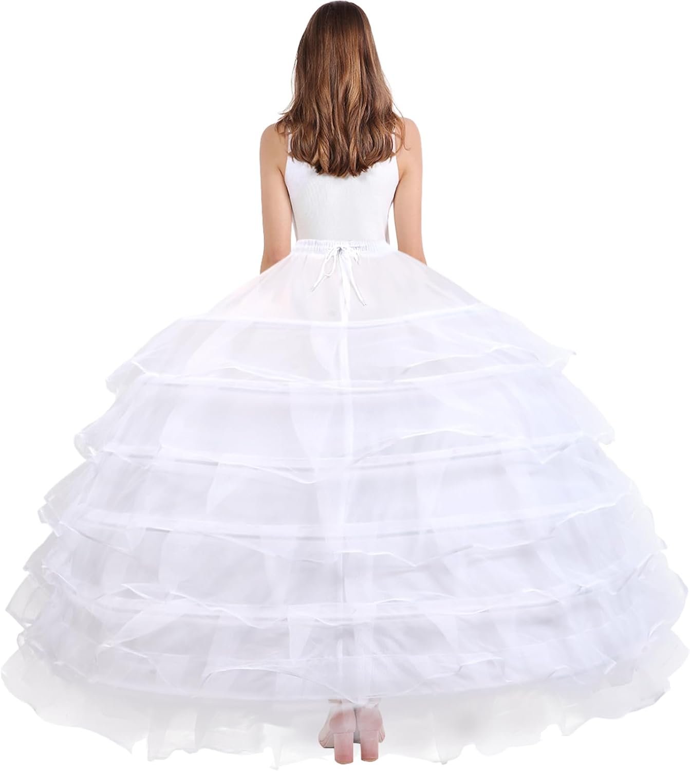 Petticoats for Women 6 Hoop Skirt A line Slip Floor Length Underskirt for Wedding Dress Ball Gown - Image 2