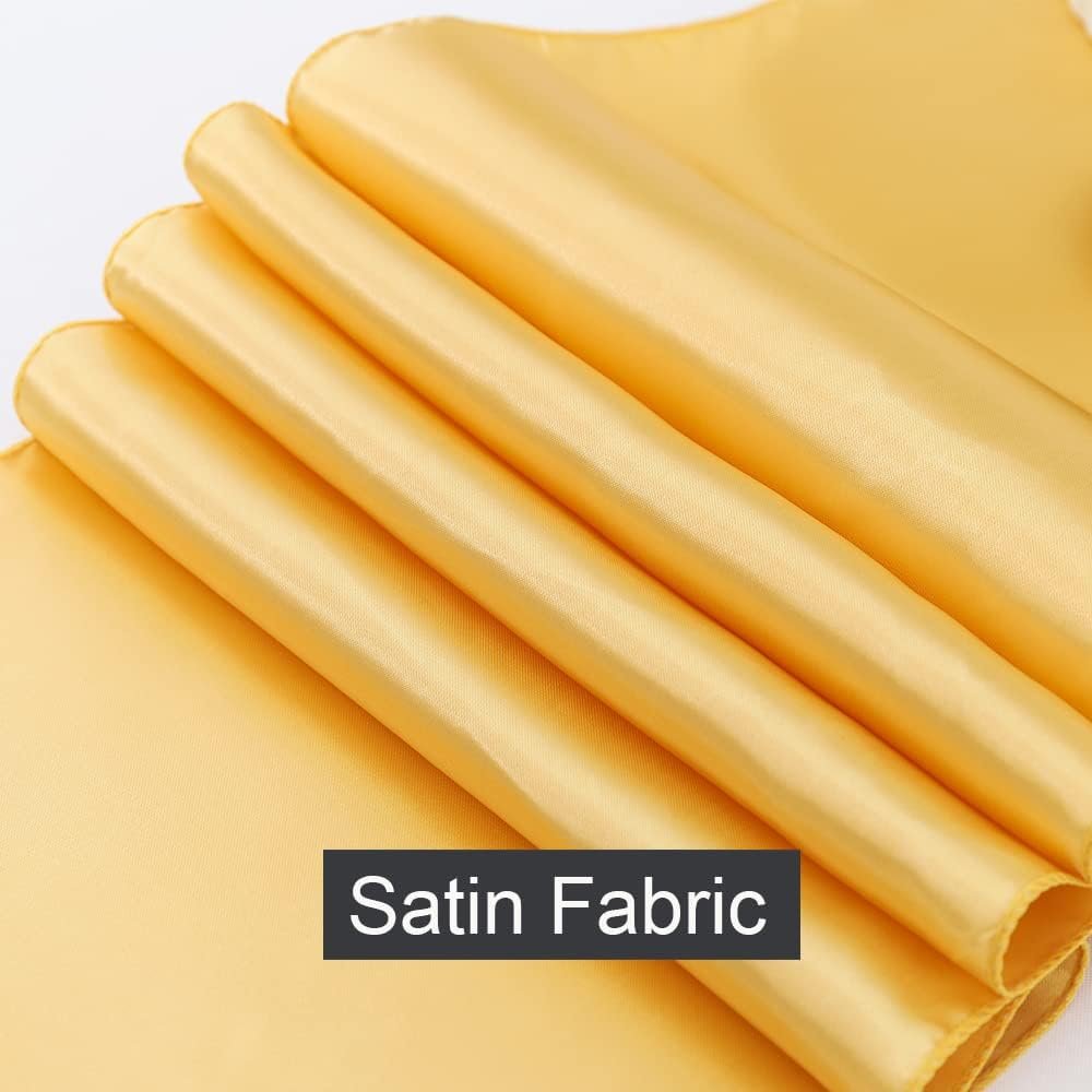 10 Pack Satin Table Runner 12 x 108 inches Long, Ribbon Table Runners Gold for Wedding Parties Birthday Banquet Restaurant Decorations (Gold, 10 Pieces) - Image 7