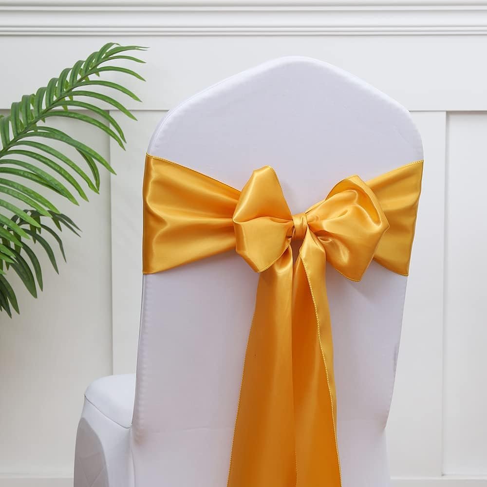 10 Pack Satin Table Runner 12 x 108 inches Long, Ribbon Table Runners Gold for Wedding Parties Birthday Banquet Restaurant Decorations (Gold, 10 Pieces) - Image 9