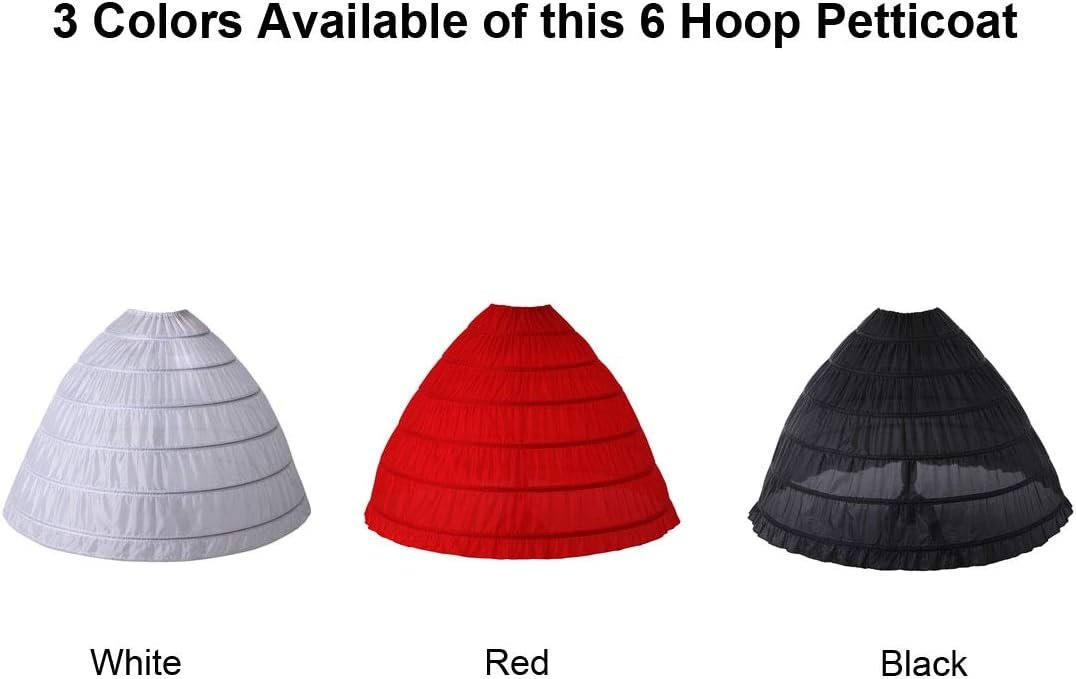 Full A-line 6 Hoop Petticoat for Women Underskirt Slip Crinoline For Bridal Dress PT06 - Image 7