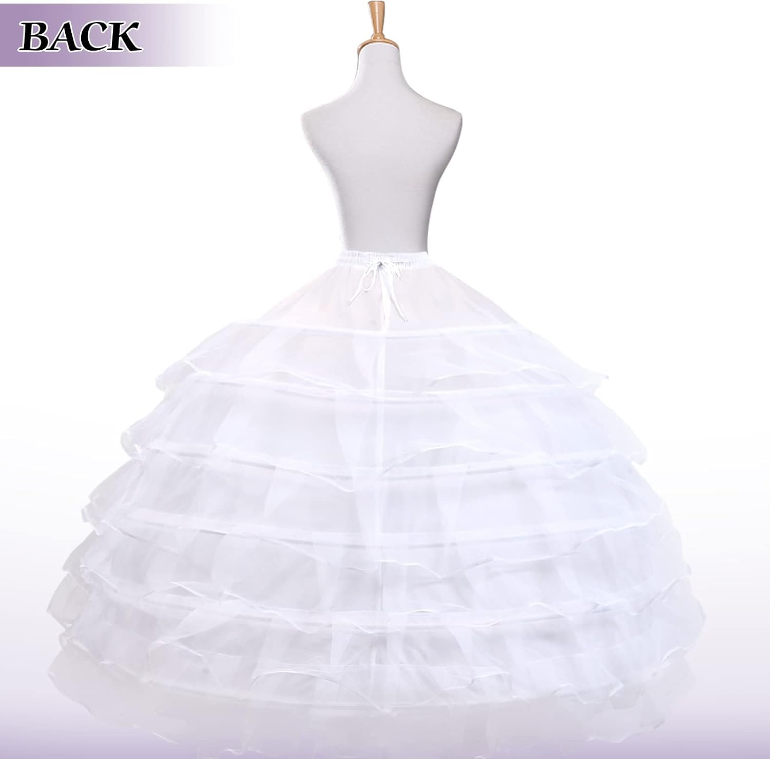 Petticoats for Women 6 Hoop Skirt A line Slip Floor Length Underskirt for Wedding Dress Ball Gown - Image 4