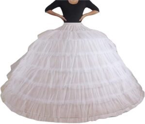 VCCICANY Petticoat Crinoline Underskirt for Women Under Dress 6 Hoop Floor Length Tulle Ball Gown Petticoat for Wedding Dress