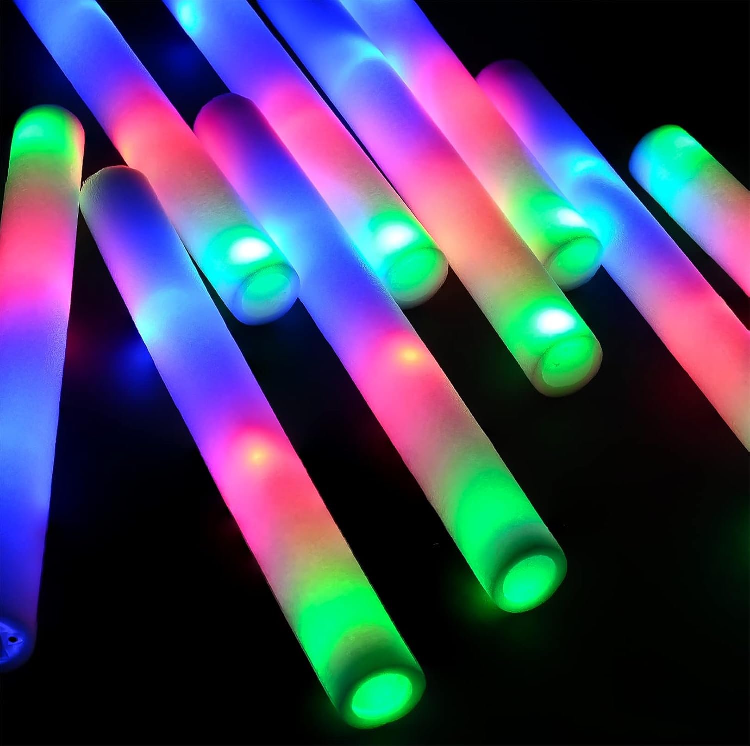 150 Pcs Glow Sticks Bulk-LED Foam Sticks Glow in The Dark Party Supplies,Foam Glow Sticks for Wedding, Party, Concert,Raves, Party Favors Halloween Christmas