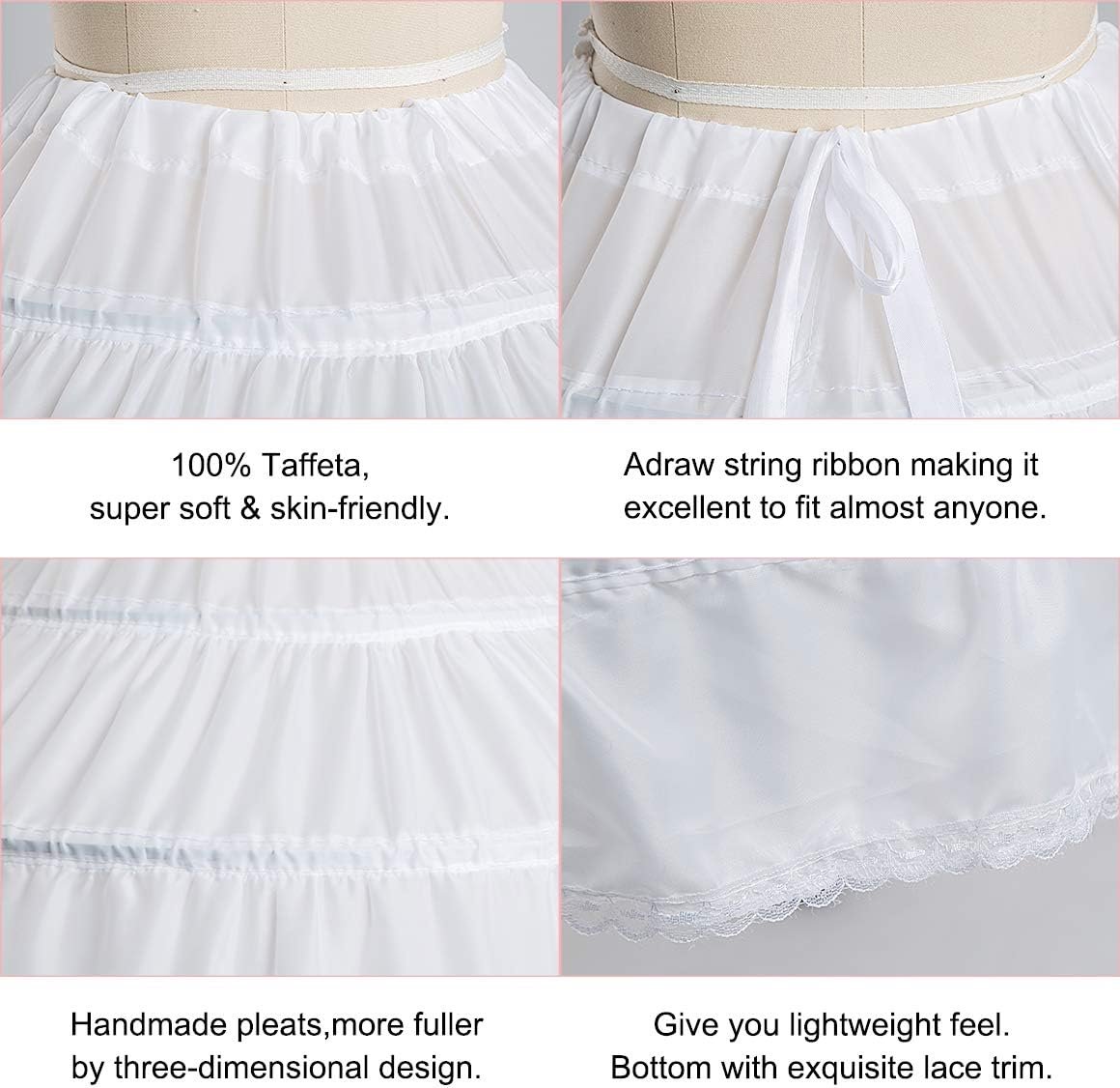 Women Petticoat Crinoline 6 Hoop Skirt Petticoats for Women Underskirt Ball Gown - Image 3