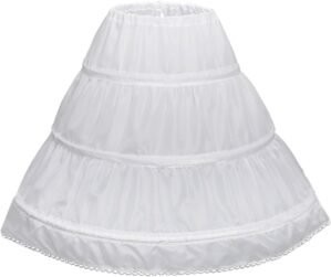Abaowedding Girls’ 3 Hoops Petticoat Full Slip Flower Girl Crinoline Skirt