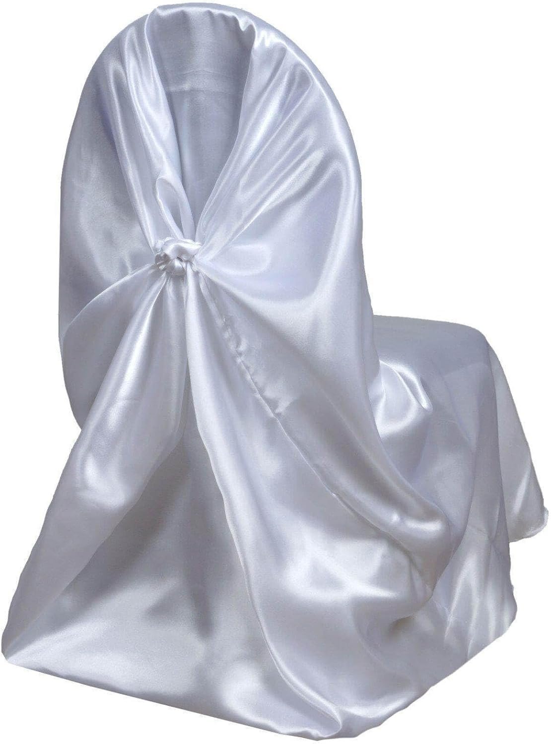 Efavormart White Silky Satin Universal Chair Covers Fits All Type of Chairs Event Dinning Slipcover for Wedding Party Banquet - Image 5
