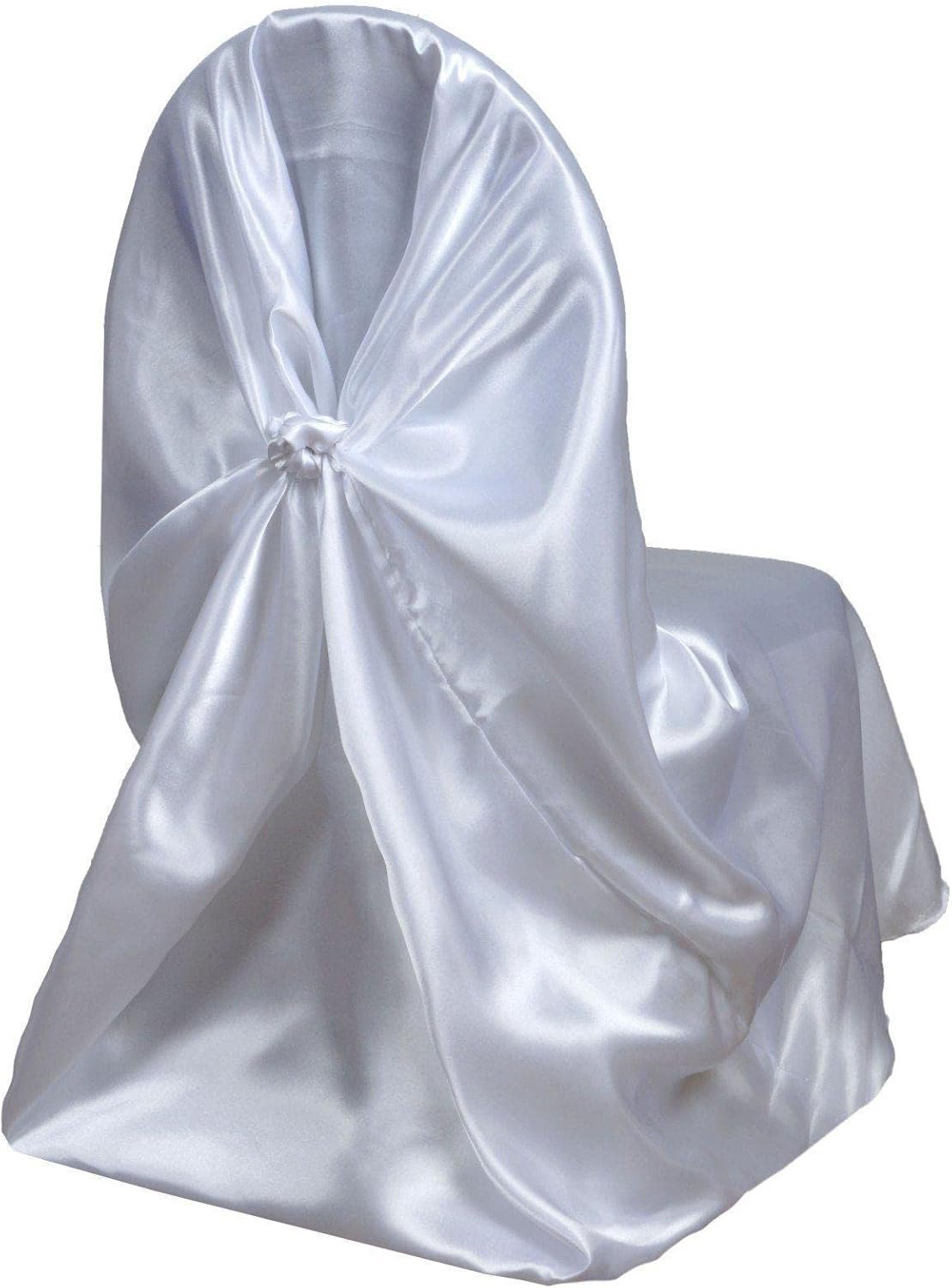 Efavormart White Silky Satin Universal Chair Covers Fits All Type of Chairs Event Dinning Slipcover for Wedding Party Banquet - Image 6