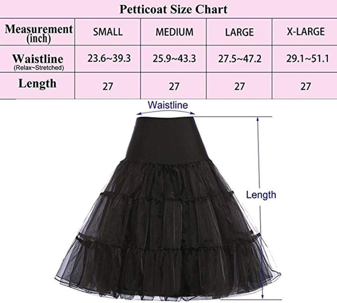 Women's 50s Vintage Rockabilly Petticoat Crinoline Tutu Underskirt 26" Net Tulle Half Slip - Image 3