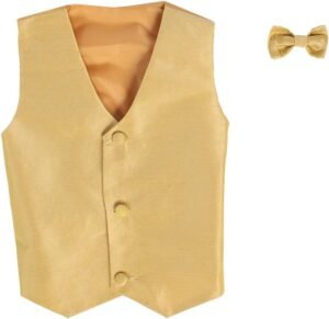 Vest and Clip On Bowtie set – Multiple Colors – Baby Infant Toddler Boys Tween Sizes
