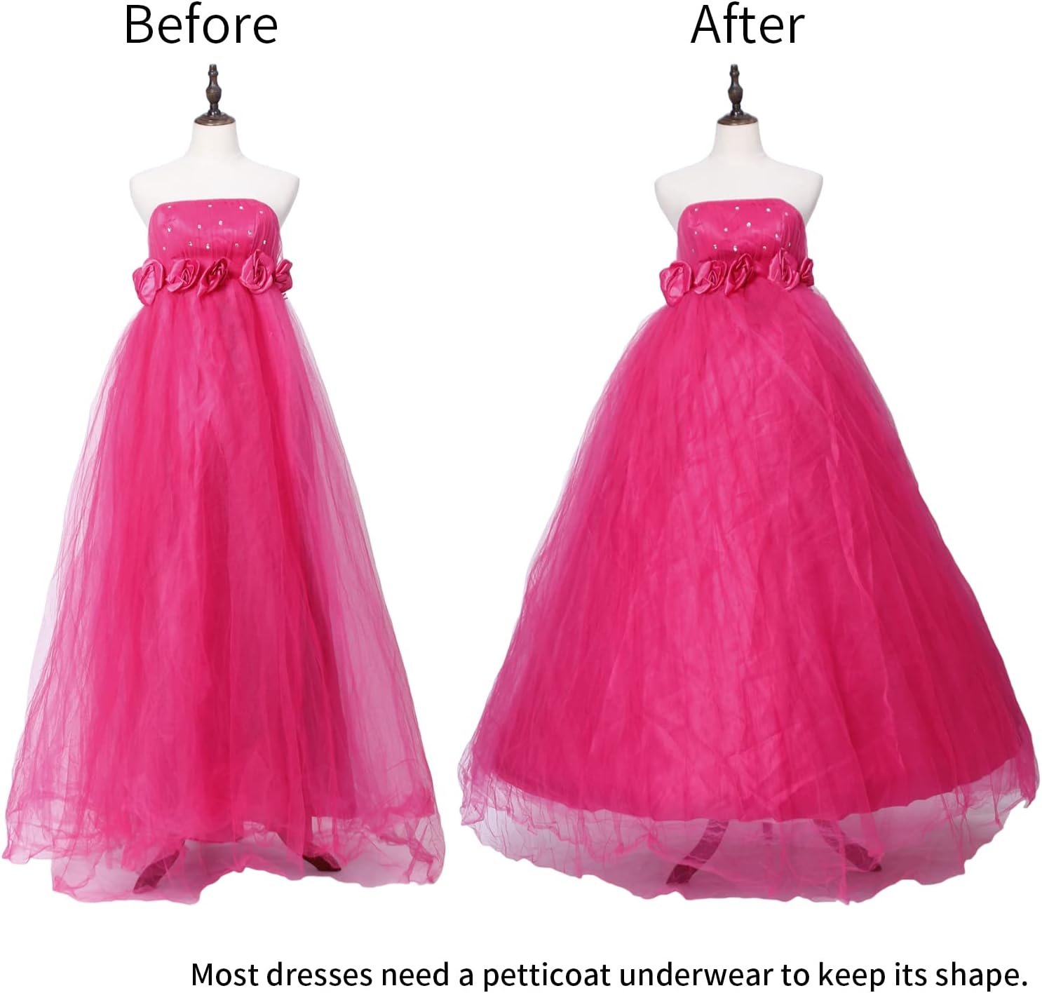 Women Crinoline Petticoat A-line 6 Hoop Skirt Slips Long Underskirt for Wedding Bridal Dress Ball Gown - Image 5