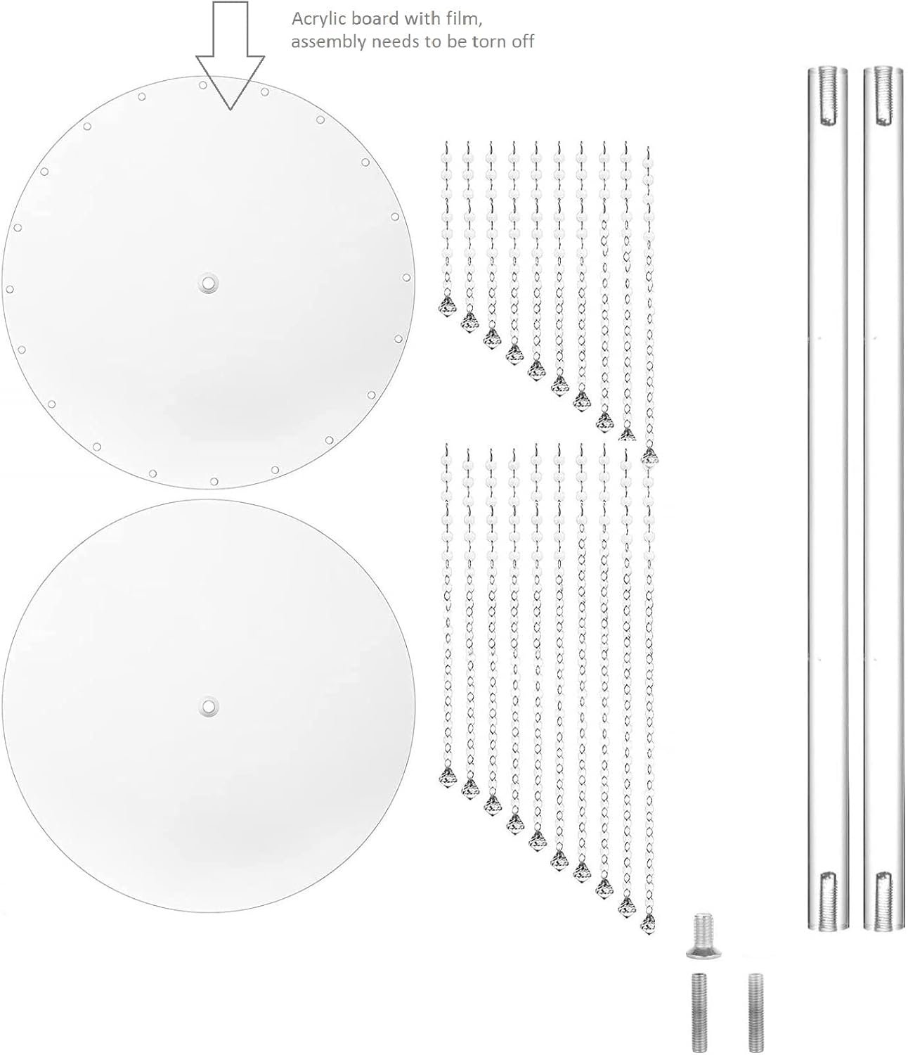 Wedding Centerpieces Decoration Flower Vase, Elegant Acrylic Crystal Stand -2 Pcs 23.6inch High Party Tables Decorations, Dining Table Chandelier Centerpiece Stands - Image 6