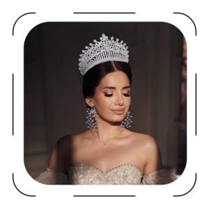 Tall Crowns for Women Princess Silver Wedding Tiaras with Crystal Cubic Zirconia Large Birthday Party Pageant Hair Accessories Gifts for Women Girlfriend