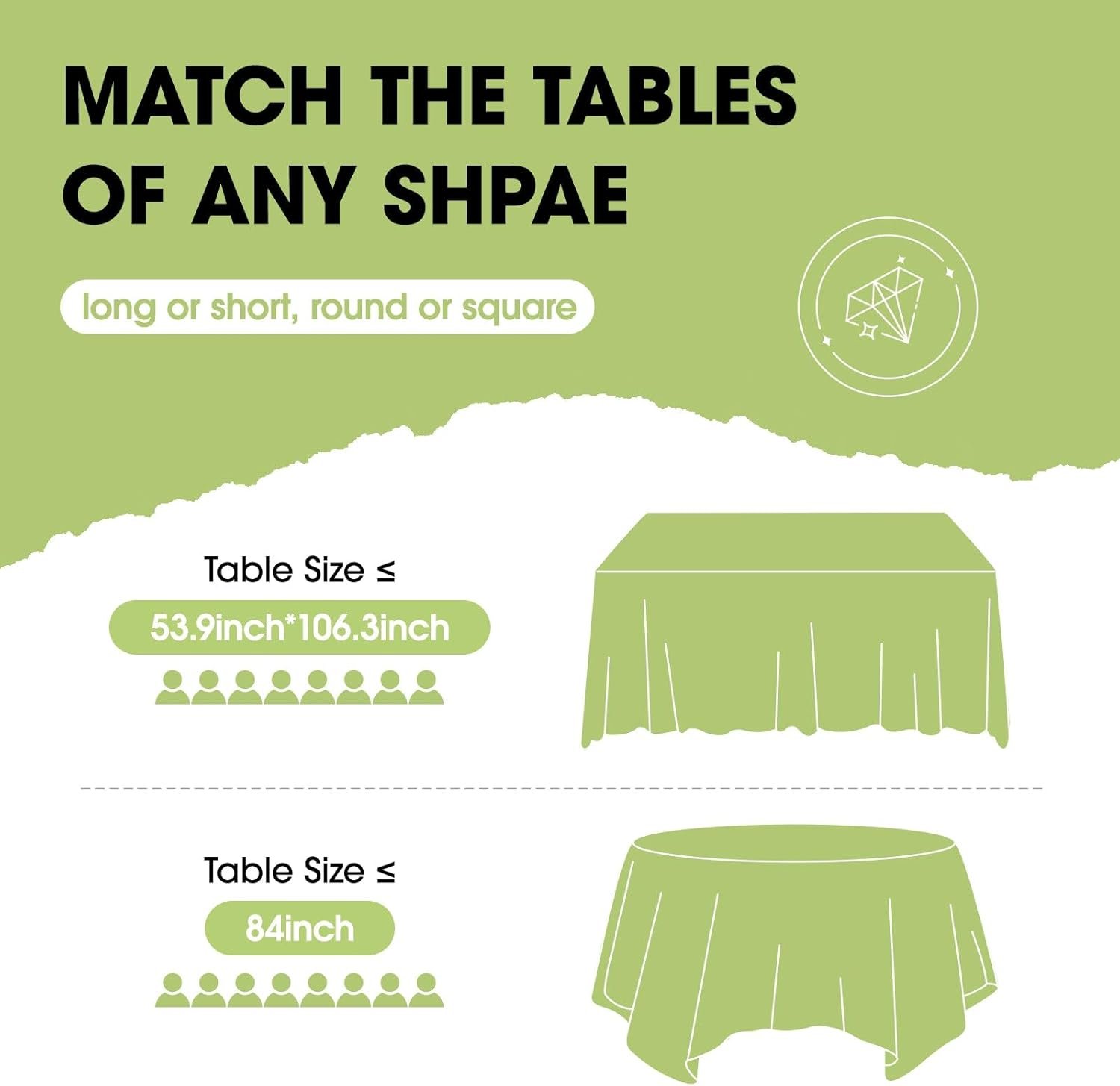 Pureegg Plastic Table Cloth Disposable - 8 Packs, Table Cloth for Retangle Table, 54"x108" Decorative Tablecloth for Parties, Picnics, Camping, Waterproof & Stain-Resistant, White - Image 2