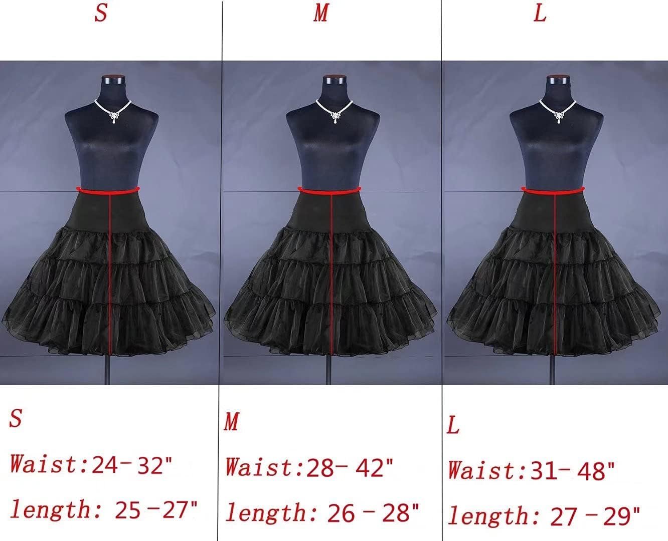 BABYONLINE D.R.E.S.S. Women Crinoline Petticoat for Vintage Dress Short Tutu Slips Underskirt - Image 6
