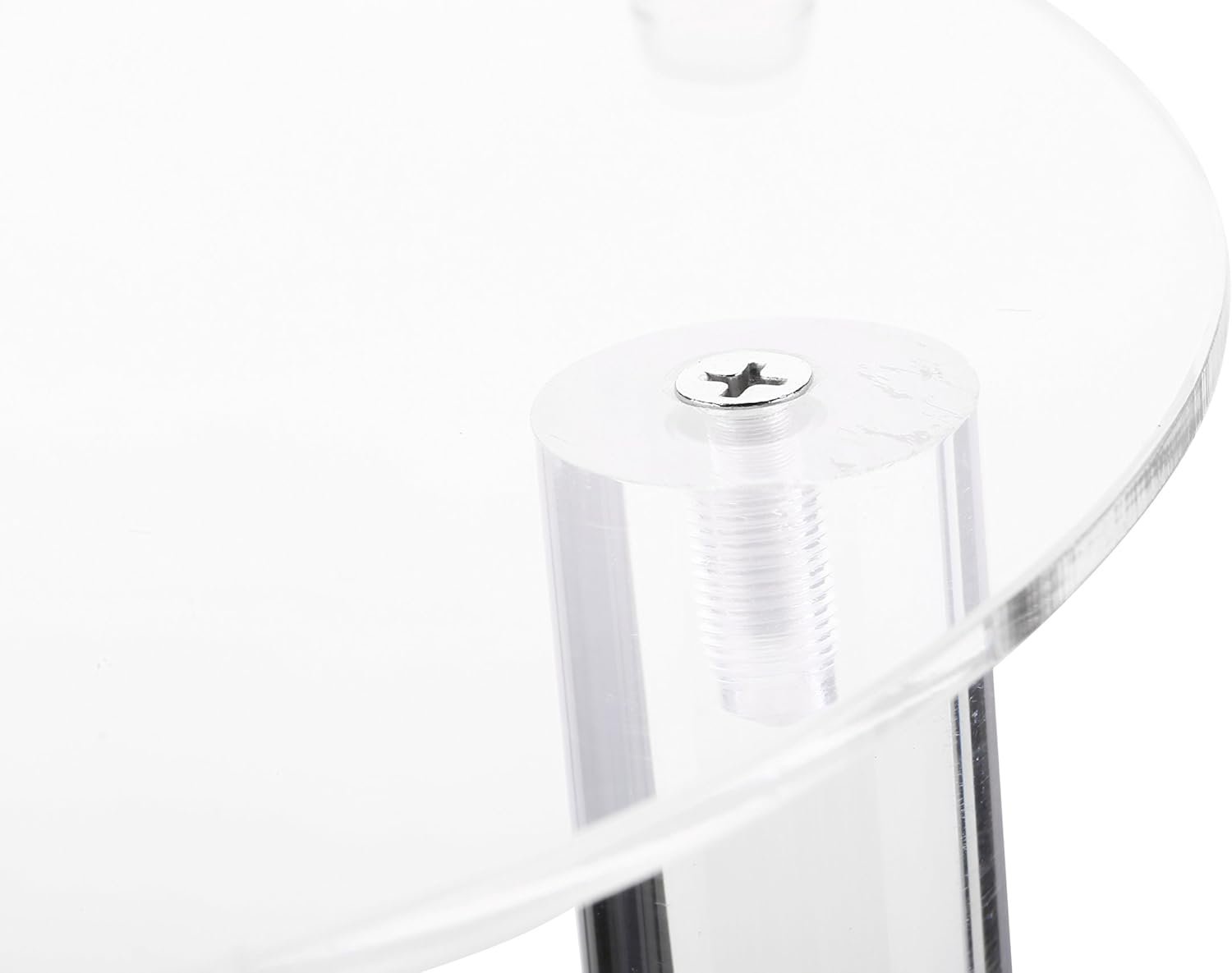 Jusalpha 3 Tier Large Acrylic Glass Round Wedding Cake Stand, Food Display Stand, Cupcake Stand, Dessert Display Platter WCS02 (3 tier with base tier) - Image 4