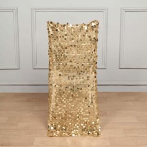 Efavormart Gold Big Payette Sequin Chiavari Chair Slipcover, Wedding Chair Back Cover