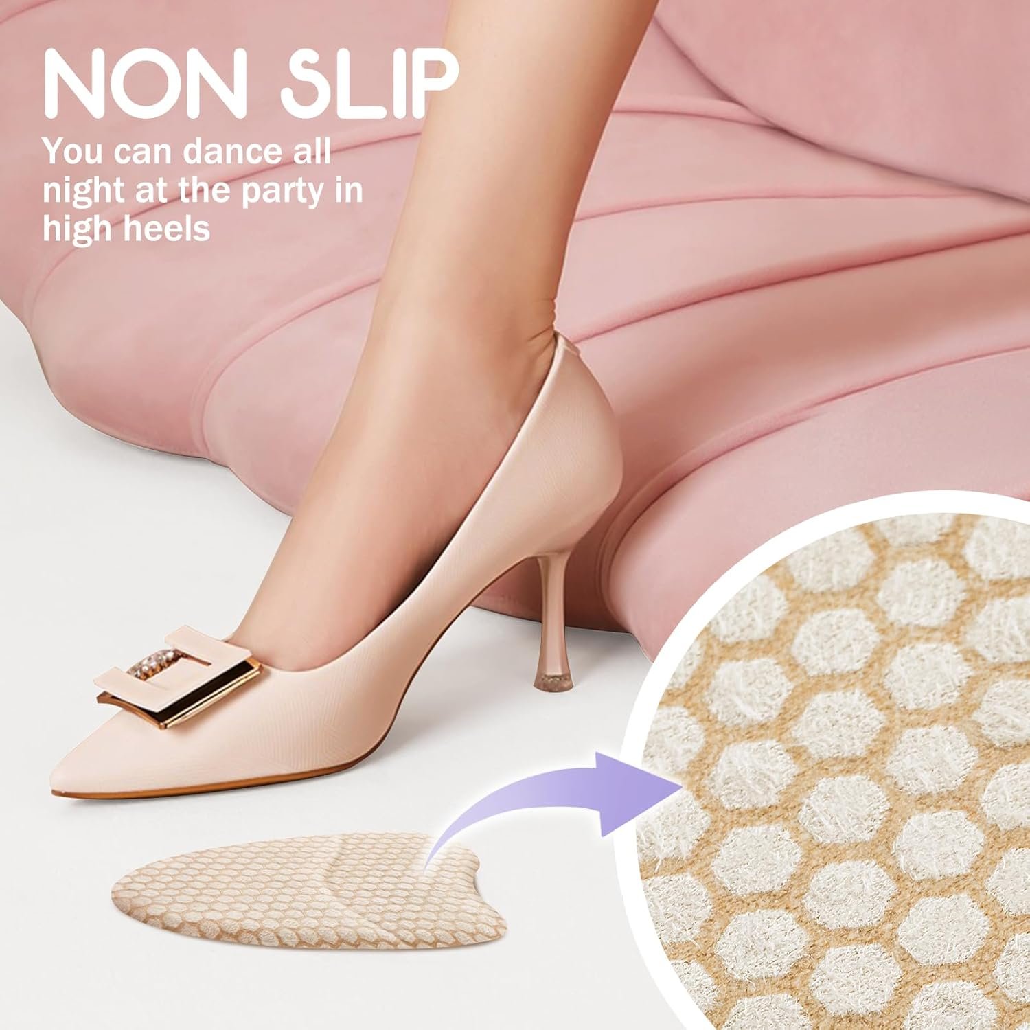 Metatarsal Pads Women, Ball of Foot Cushions for Women, Heel Inserts for Women, Heel Pads for Shoes, (2 Pairs Foot Pads) High Heel Comfort Pads, Anti Slip, Invisible Design - Image 3