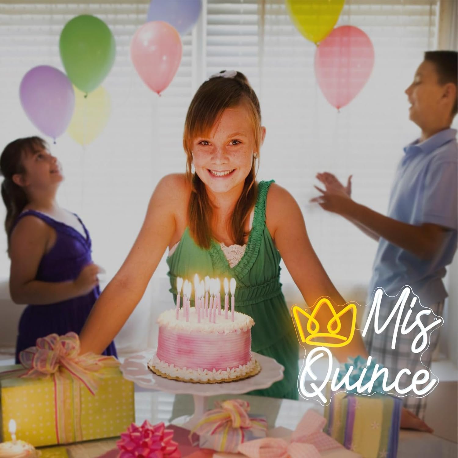 Mis Quince Neon Sign, LED Mis Quinceanera Neon Sign with Crown, Dimmable Mis Xv Neon Sign Light, Mis 15 Años Letrero Quinceanera Decorations for 15th Birthday Party Girl Kid Christmas Wall Decor - Image 9