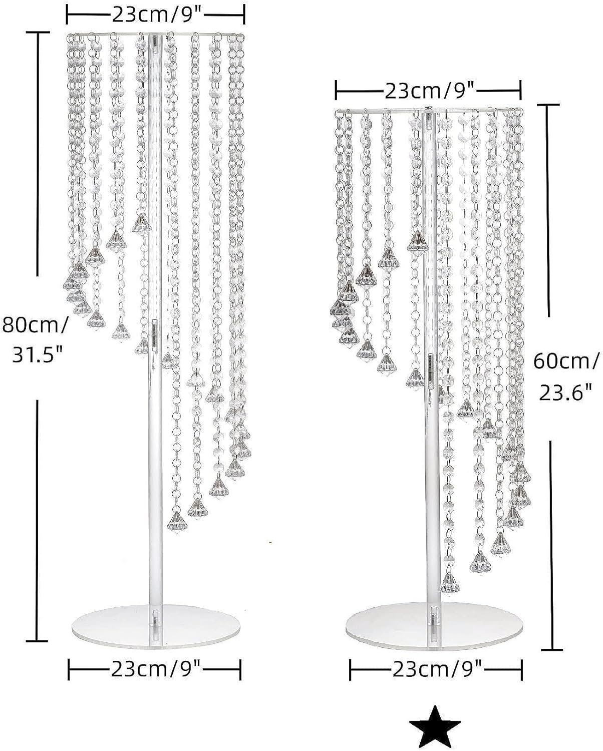 Wedding Centerpieces Decoration Flower Vase, Elegant Acrylic Crystal Stand -2 Pcs 23.6inch High Party Tables Decorations, Dining Table Chandelier Centerpiece Stands - Image 4