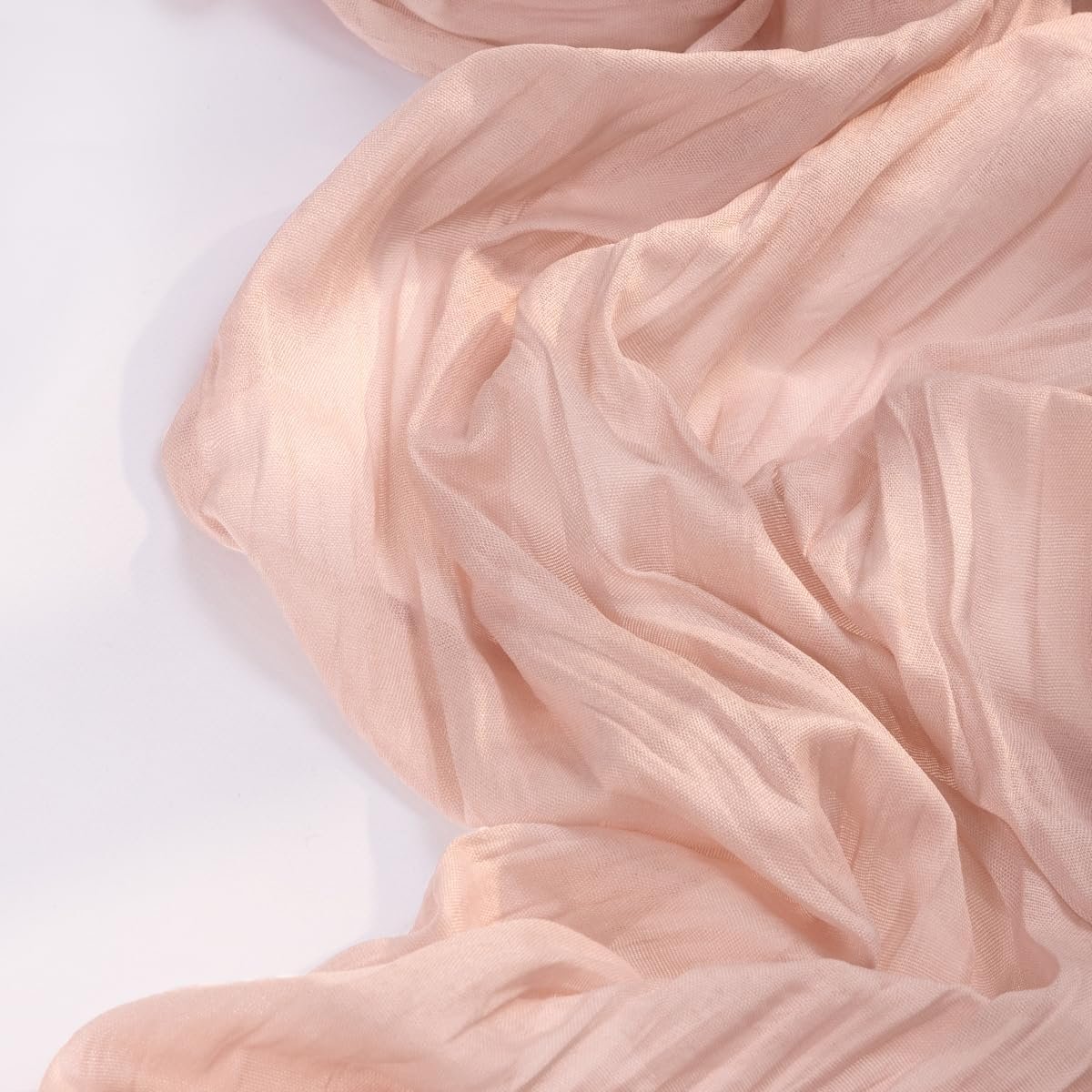 Pink Cheesecloth Table Runner Valentine's Day Dusty Pink Boho Sheer Gauze Table Runner 120 Inches Long Spring Table Decorations for Wedding Bridal Girl Baby Shower Easter Sweet 16 Party Decor - Image 3