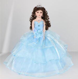 18″ Porcelain Quinceanera Umbrella Doll (Quince Anos)~ KB18724-4B~ (Baby Blue)