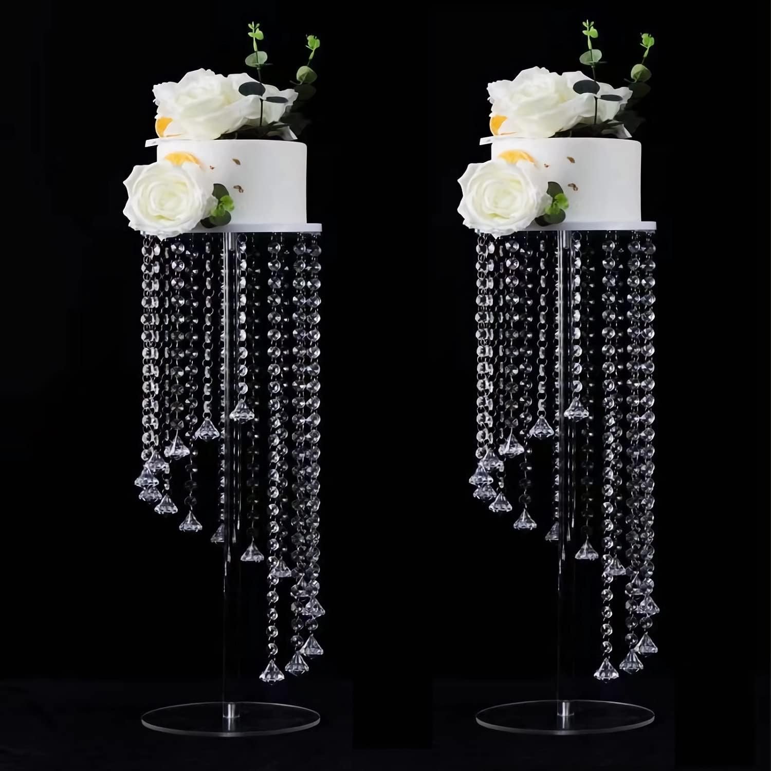 Wedding Centerpieces Decoration Flower Vase, Elegant Acrylic Crystal Stand -2 Pcs 23.6inch High Party Tables Decorations, Dining Table Chandelier Centerpiece Stands - Image 7