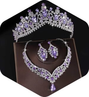 Kamirola Tiaras and Crowns for Women,Tiaras Earrings Necklace, Crystal Bridal Jewelry Set, Costume Party Halloween Prom Pageant Jewelry for Women (TR22)
