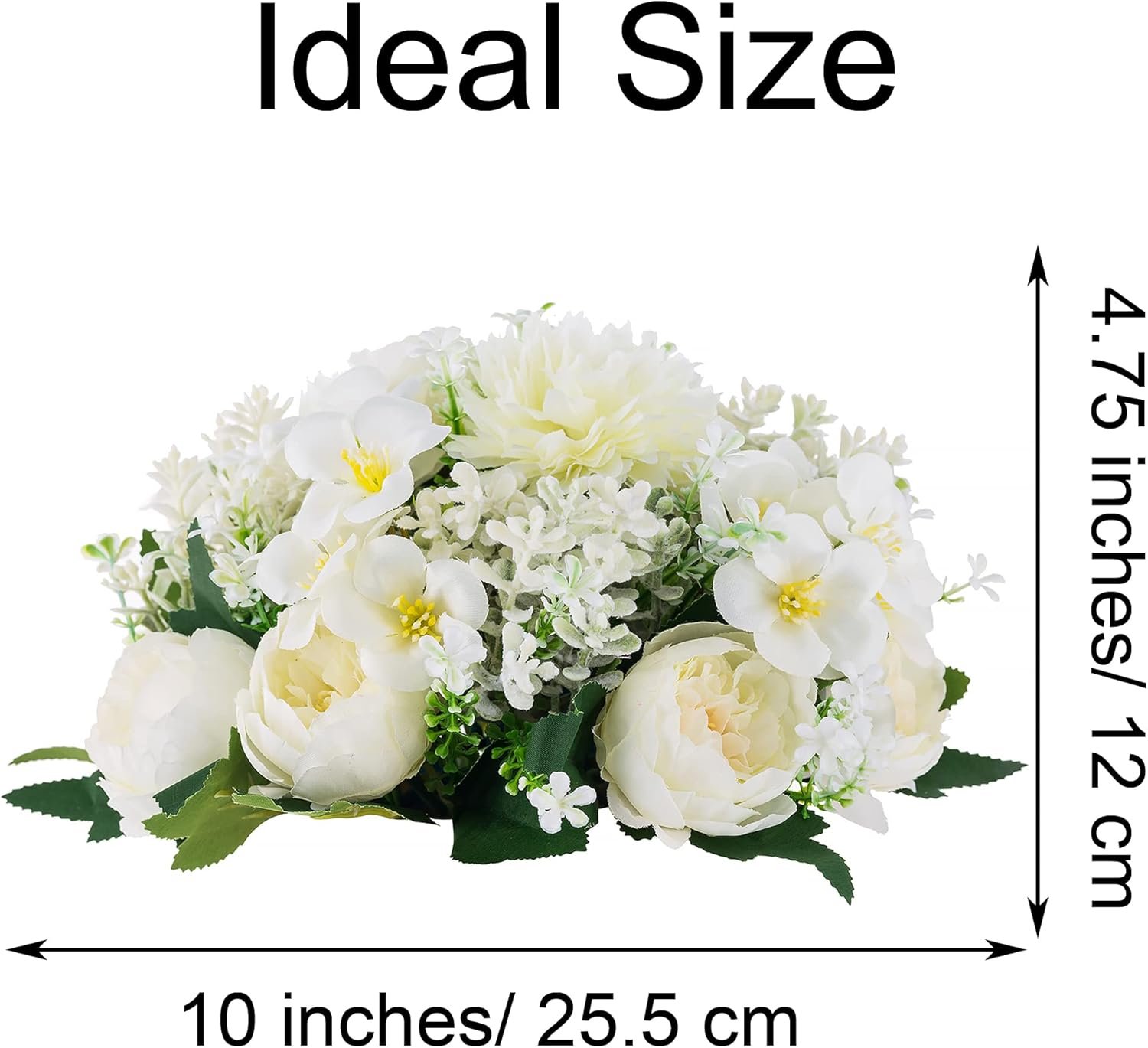 Wedding Flowers for Centerpieces Flower Ball - 10 Pcs Artificial Centerpieces Flower, Small Peony Balls for Centerpieces, Fake Flower Ball Arrangement Bouquet for Party, Anniversary, Home, White - Image 7