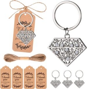 24Pcs Butterfly Design Keychain&Keyring Favors