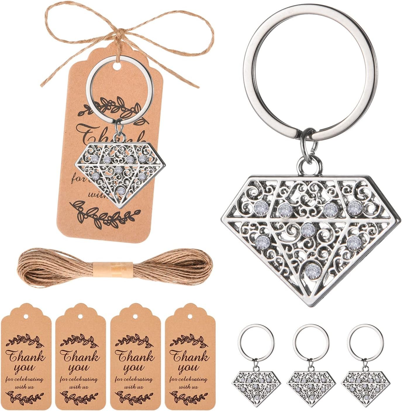 24Pcs Butterfly Design Keychain&Keyring Favors