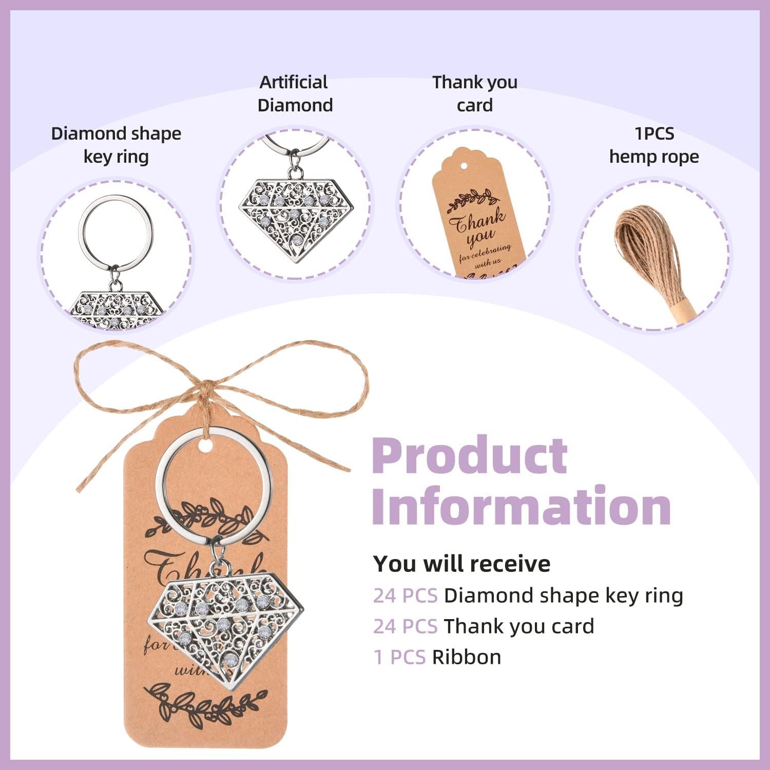 24Pcs Butterfly Design Keychain&Keyring Favors - Image 3