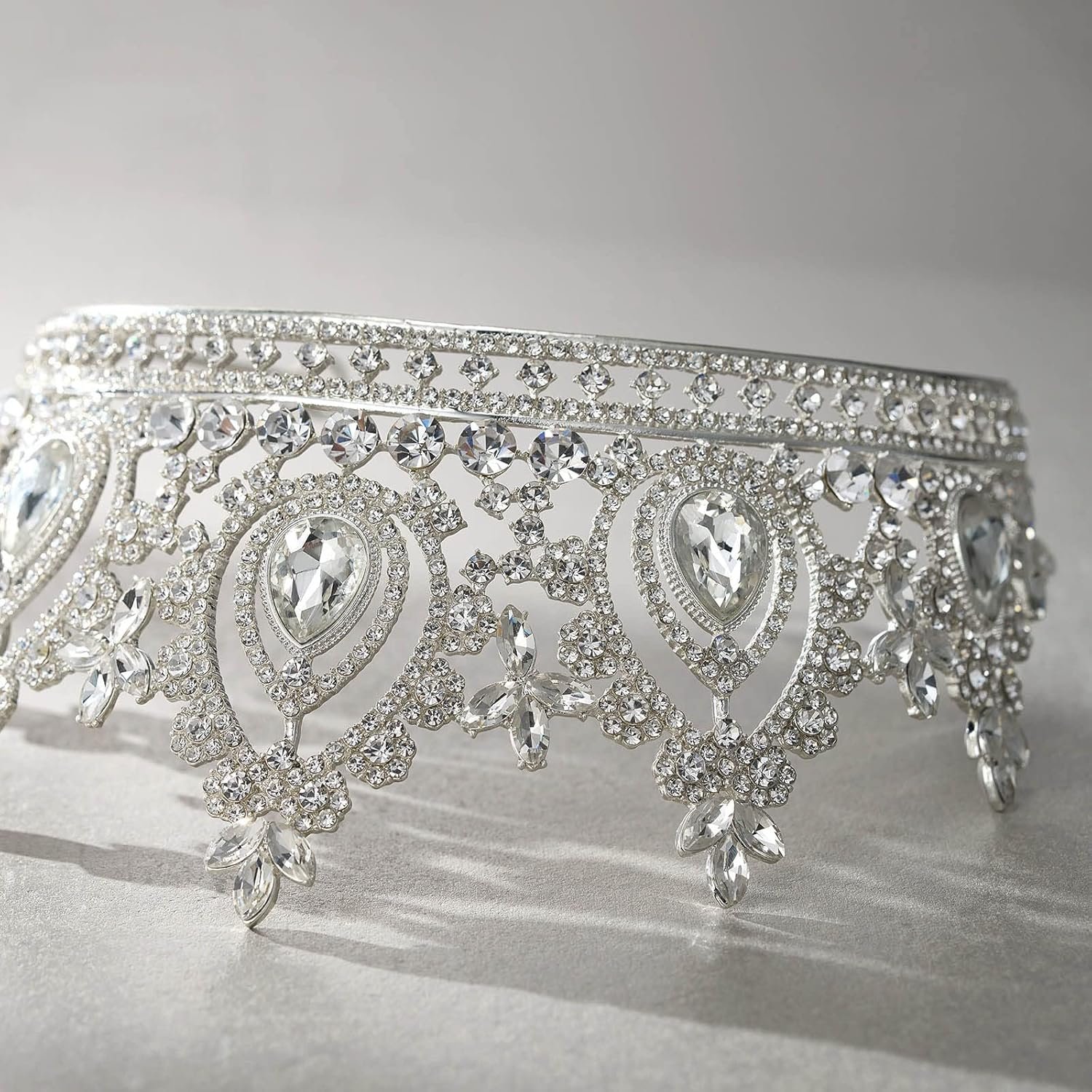 SWEETV Queen Crown for Women,Wedding Tiara for Bride,Princess Tiara,Quinceanera Pageant Crown Diadem,Crystal Headpiece for Birthday Prom,Silver - Image 6