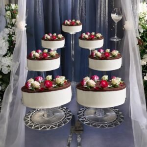 7 Tier Multi-Function Wedding Cake stand, Versatile Acrylic Clear Party Dessert Stand – (SKU-EW7TR)