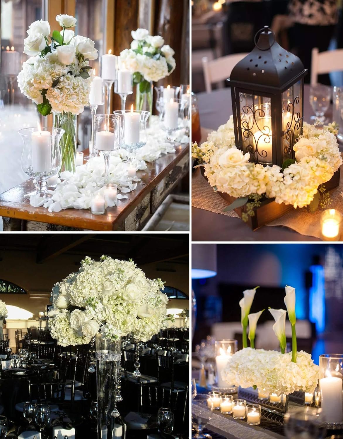 Flojery Silk Hydrangea Heads Artificial Flowers Heads with Stems for Home Wedding Decor,Pack of 10 (White) - Image 5