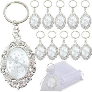 12 Quinceanera Keychain Cinderella Theme Party Favor Sweet 15/ Sweet 16 and 18 Birtyday with Gift Bags