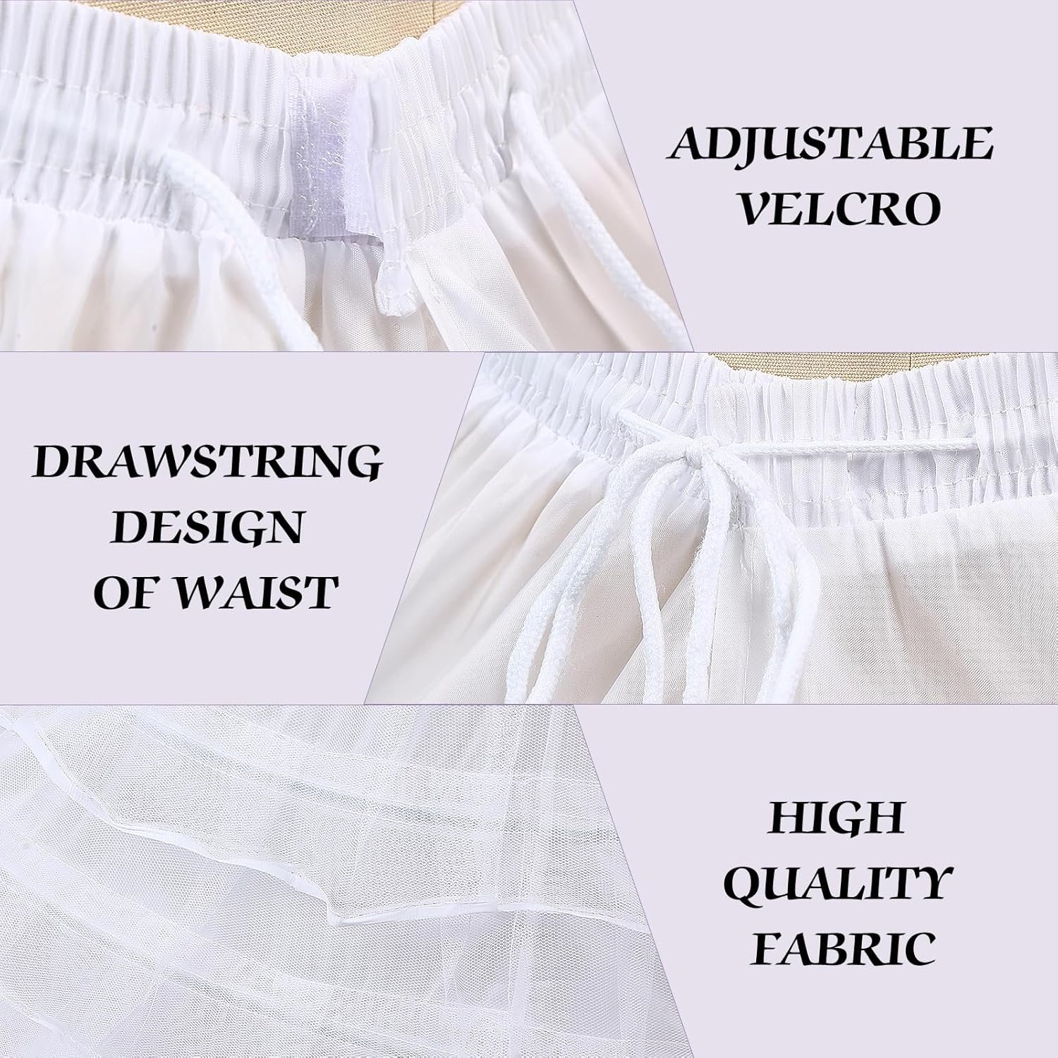 Petticoats for Women 6 Hoop Skirt A line Slip Floor Length Underskirt for Wedding Dress Ball Gown - Image 5