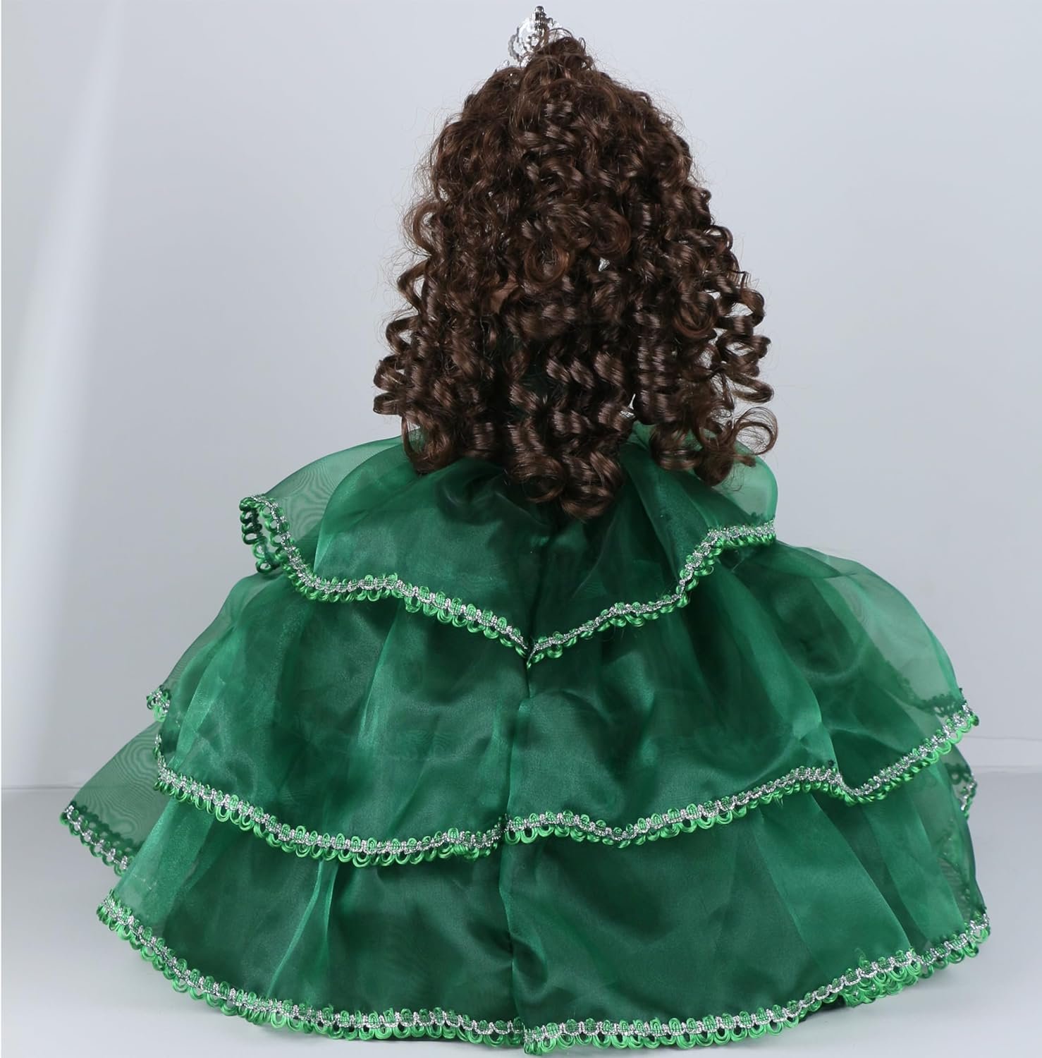 18" Porcelain Quinceanera Umbrella Doll (Quince Anos)~ KB18724-33B~ (Emerald Green) - Image 4