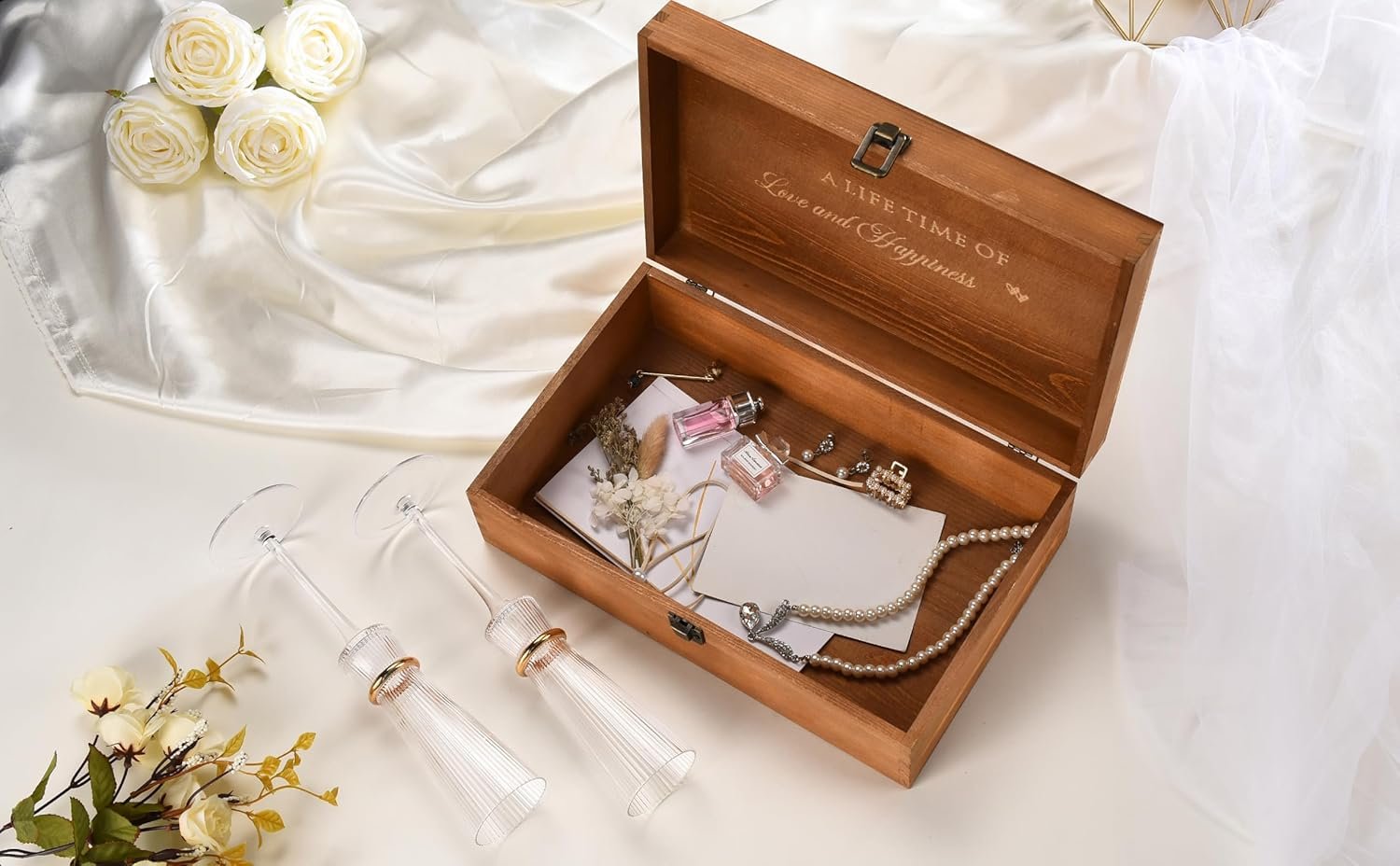 Wedding Champagne Flutes Set of 6, Cake Knife and Server Set with Mr and Mrs Forks, Cake Cutting Set for Wedding Anniversary, Bridal Shower, Engagement Gifts for Bride and Groom - Image 6