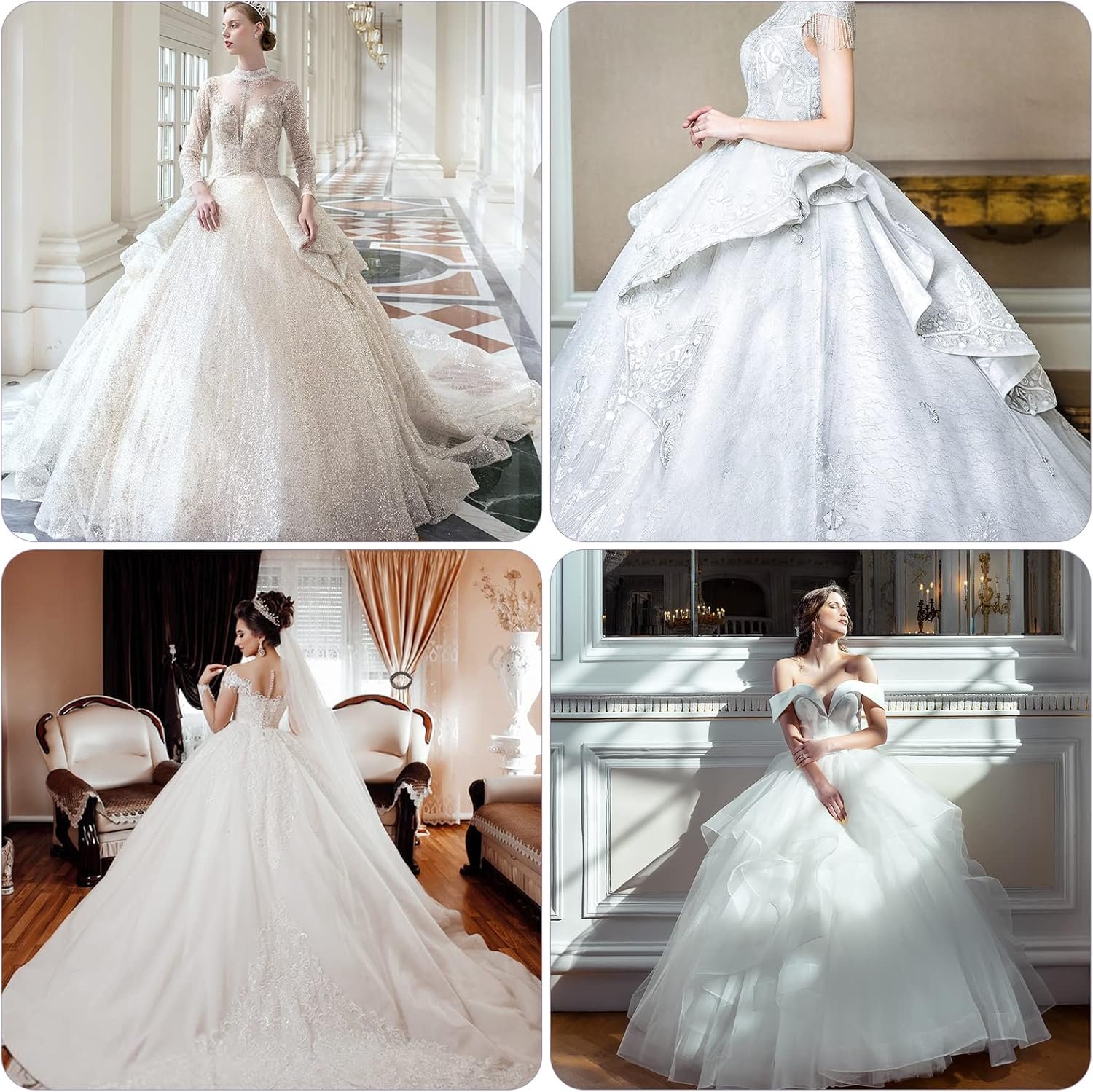 Petticoats for Women 6 Hoop Skirt A line Slip Floor Length Underskirt for Wedding Dress Ball Gown - Image 7