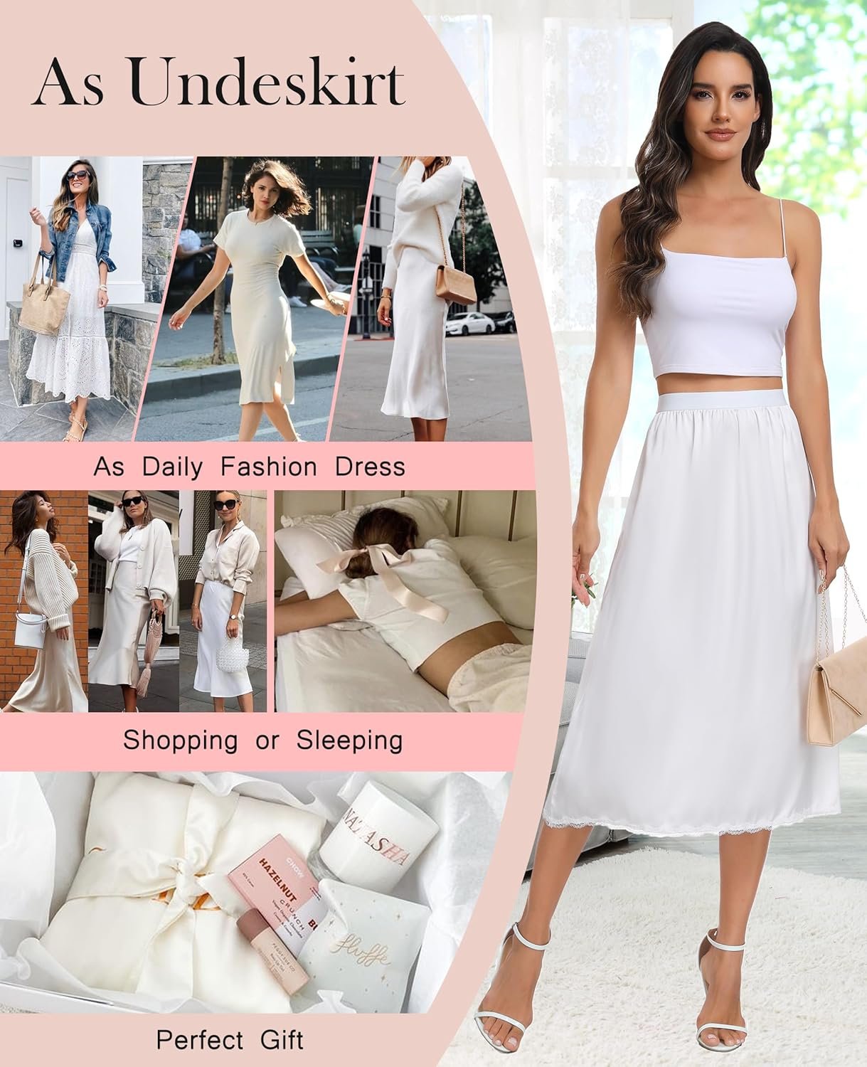 Vlazom Women's Satin Half Slip for Under Dress Long Underskirt Soft Under Slips for Women Under Dresses Size S-XXL - Image 5