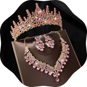 Kamirola Tiaras and Crowns for Women,Tiaras Earrings Necklace, Crystal Bridal Jewelry Set, Costume Party Halloween Prom Pageant Jewelry for Women(TR43)