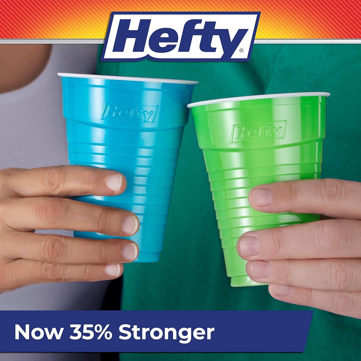 Hefty Party On Disposable Plastic Cups, Assorted, 16 Ounce, 100 Count - Image 4