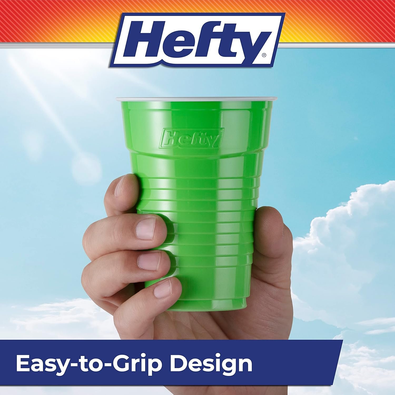 Hefty Party On Disposable Plastic Cups, Assorted, 16 Ounce, 100 Count - Image 5