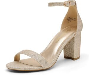 DREAM PAIRS Women’s Chunk Low Heel Pump Sandals
