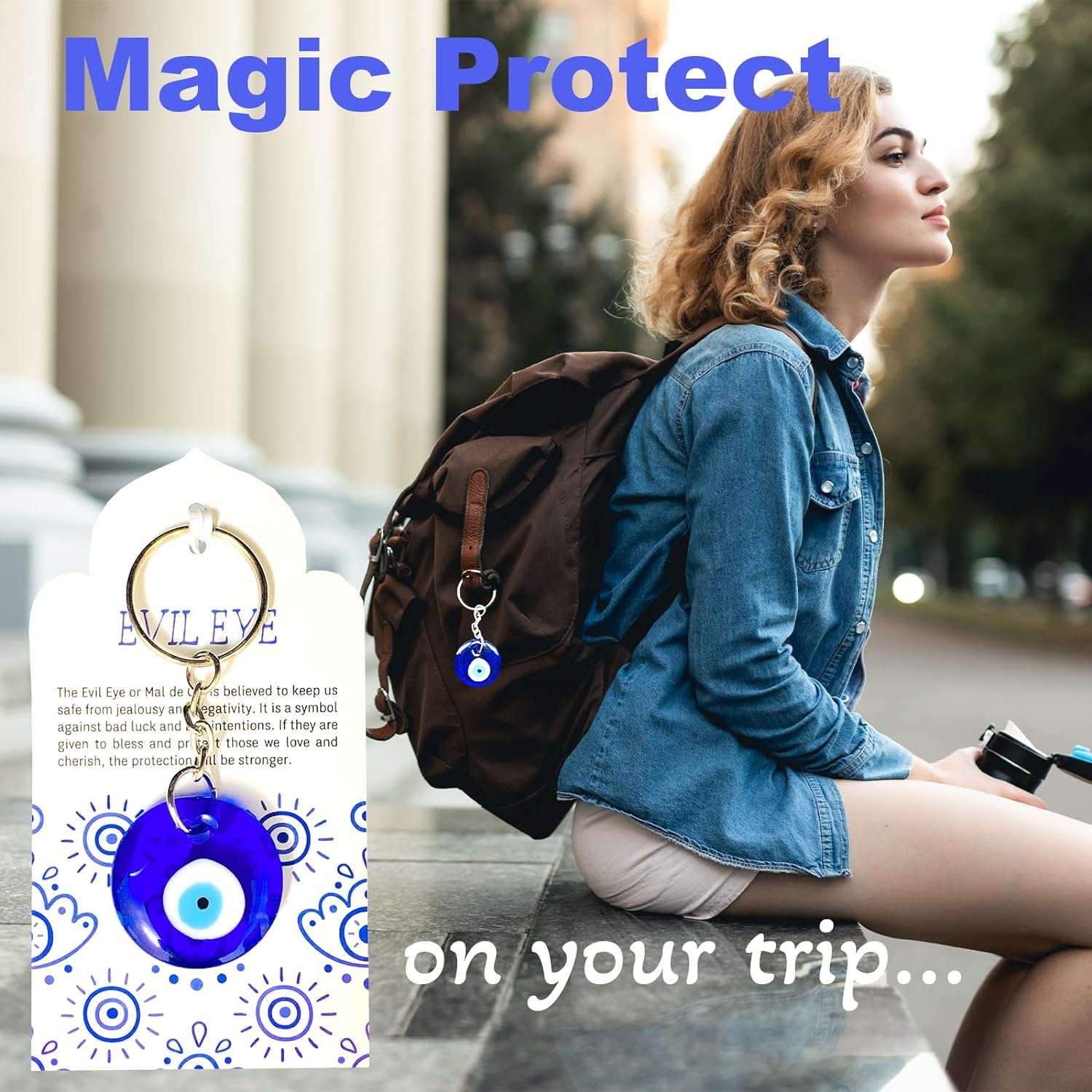 24 Sets Blue Evil Eyes Keychains Birthday Party Favors Turkish Good Luck Charms Gifts Bulk Navy Witch Gifts with Gift Tags Bags for Women Welcome Back to School Gifts Bulk for Students - Image 4